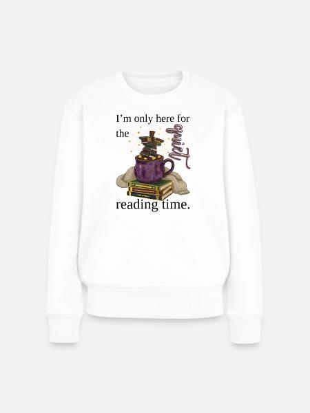 Büchertee-Zauber im Becher - Frauen Premium Bio Pullover - Weiß