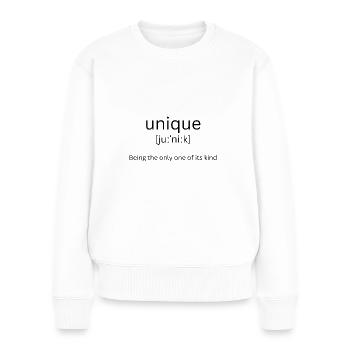 Unique - Definition - Women's Premium Organic Jumper - white - Front - Julia (174cm)
