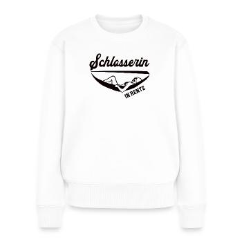 Schlosserin Rente Ruhestand Metallbauer Rentnerin - Frauen Premium Bio Pullover - Weiß - Vorne - Julia (174cm)