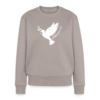 Erstkommunion 2024 1. Heilige Kommunion Taube - Frauen Premium Bio Pullover - Taupe - Vorne - Julia (174cm)