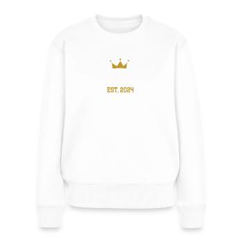Rentnerin 2024 Rentenbeginn Rente 24 Ruhestand - Frauen Premium Bio Pullover - Weiß - Vorne - Julia (174cm)
