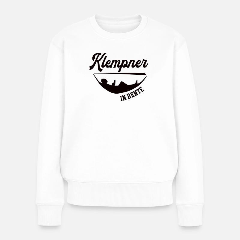 Klempner in Rente Rentner Ruhestand Klempnerei - Frauen Premium Bio Pullover - Weiß