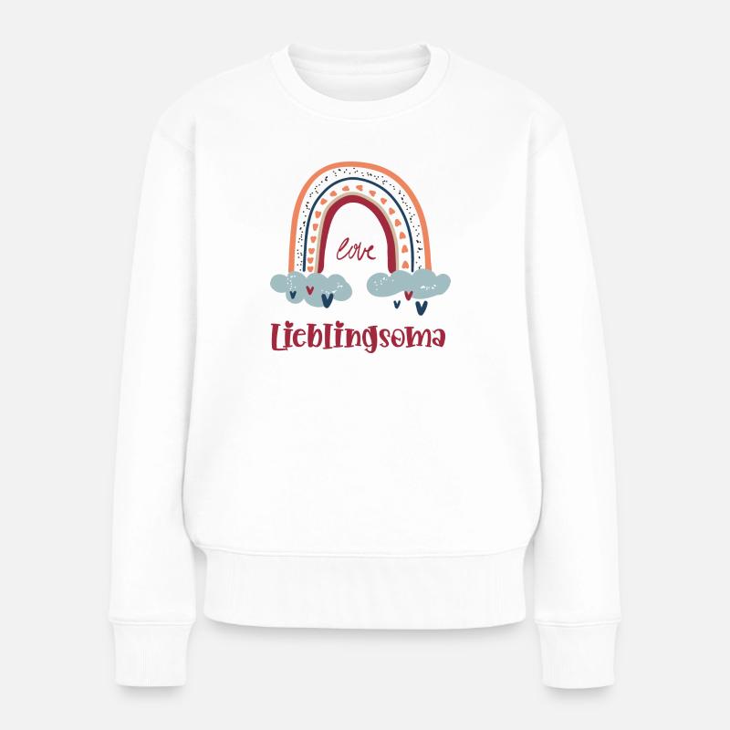 Lieblingsoma Lieblings Omi Beste Oma Großmutter - Frauen Premium Bio Pullover - Weiß