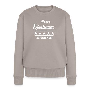 Bester Ofenbauer Ofenbau Meister Chef Kaminbauer - Frauen Premium Bio Pullover - Taupe - Vorne - Julia (174cm)