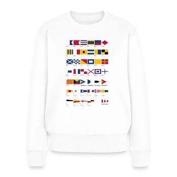 Flaggen - Frauen Premium Bio Pullover - Weiß - Vorne - Julia (174cm)