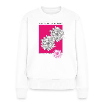 Always fresh flowers - Women's Premium Organic Jumper - white - Front - Julia (174cm)