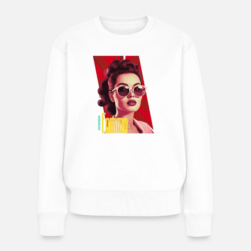 Iconic Femme - Frauen Premium Bio Pullover - Weiß