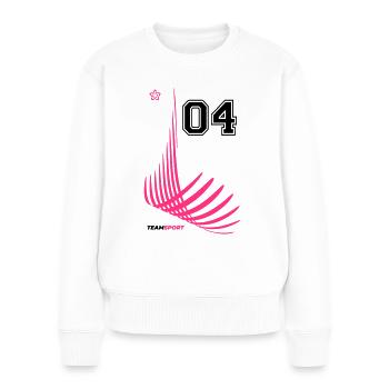 04 JERSEY Jersey Numéro Quatre Sport Team Game Motif - Pull Premium bio Femme - blanc - Devant - Julia (174cm)