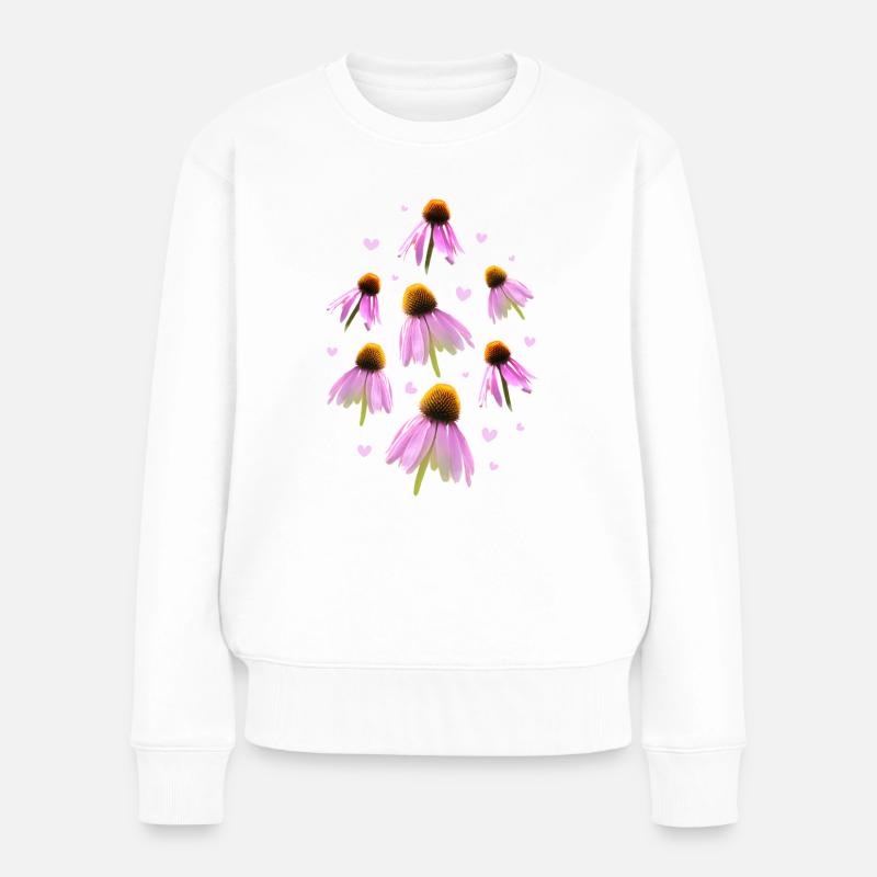 Sonnenhut Coneflower - Frauen Premium Bio Pullover - Weiß