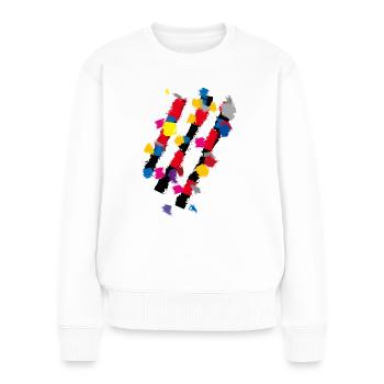 Abstract - Art Stripe Decoration - Women's Premium Organic Jumper - white - Front - Julia (174cm)
