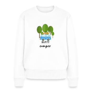 happy camper - road trip - - Women's Premium Organic Jumper - white - Front - Julia (174cm)