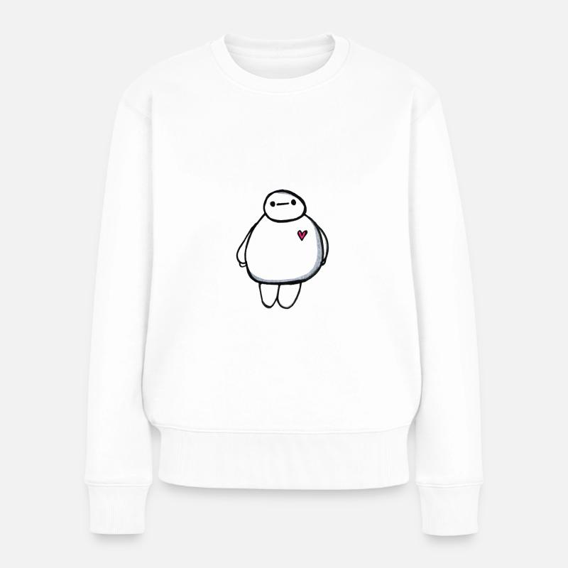 baymax - Frauen Premium Bio Pullover - Weiß
