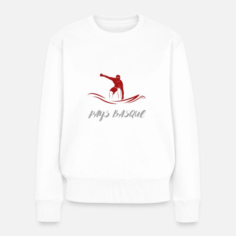 SURFER PAYS BASQUE 2 - Pull Premium bio Femme - blanc