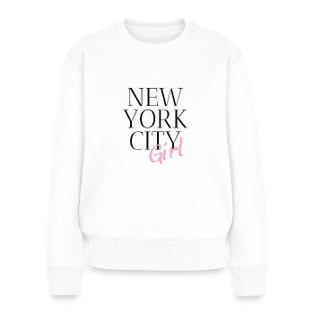 New York City Girl - Frauen Premium Bio Pullover - Weiß - Vorne - Julia (174cm)