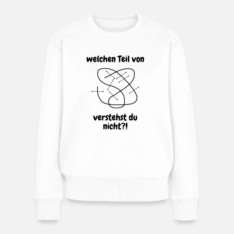Reitlehrer Springen Spruch - Frauen Premium Bio Pullover - Weiß
