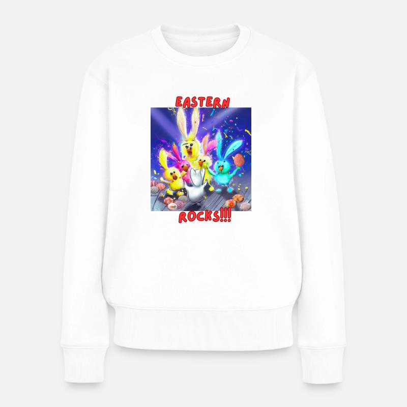 Ostern rockt - Frauen Premium Bio Pullover - Weiß