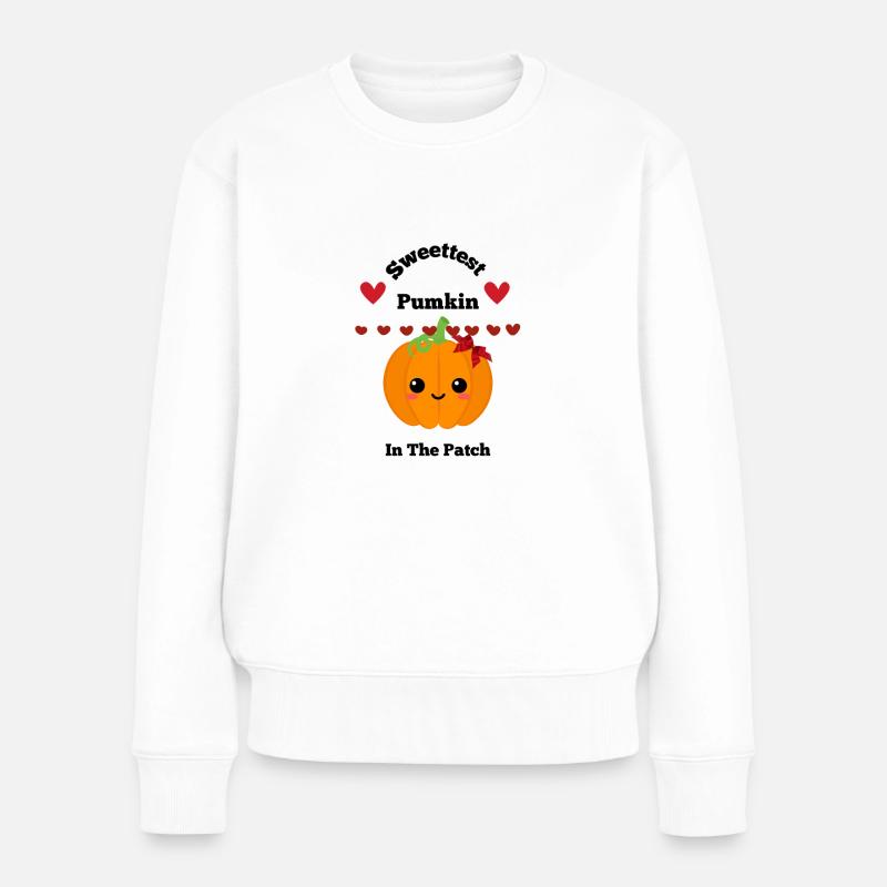 Sweettest pumkin - Frauen Premium Bio Pullover - Weiß