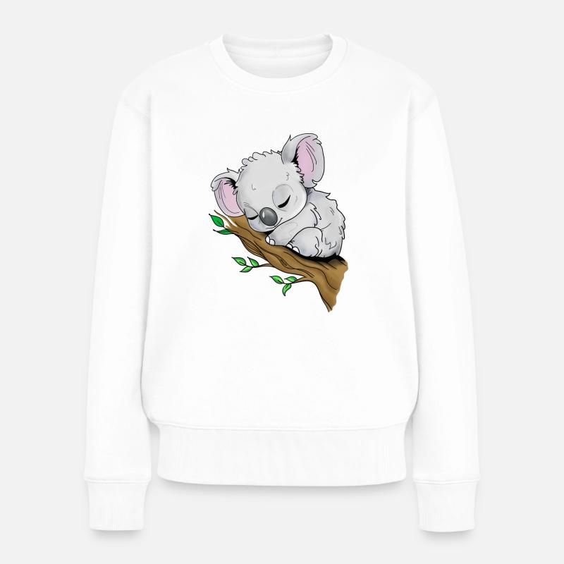 Sleeping Koala - Women's Premium Organic Jumper - white