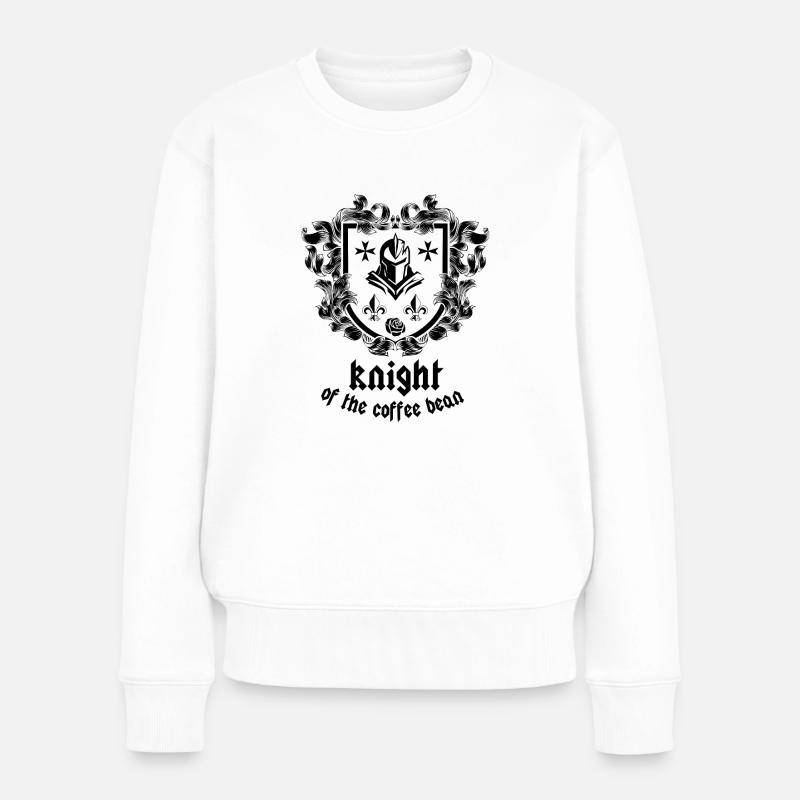 Knight of coffee - Frauen Premium Bio Pullover - Weiß