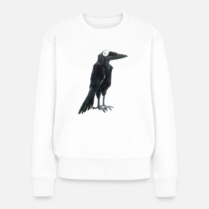 Corbeau 1 - Pull Premium bio Femme - blanc