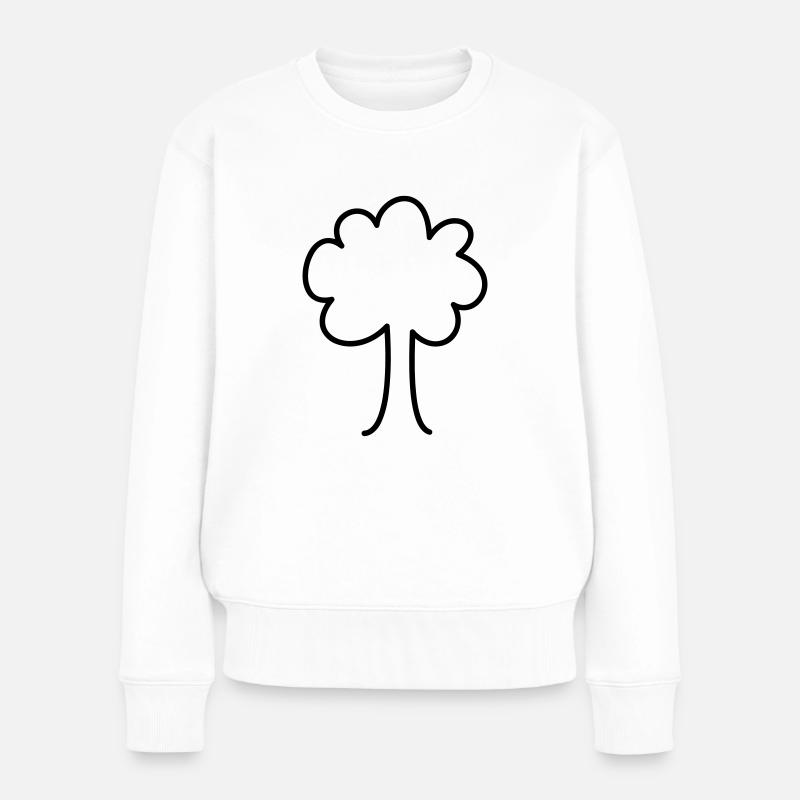 Baum - Frauen Premium Bio Pullover - Weiß