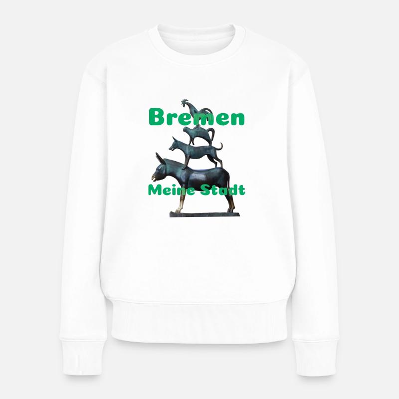 Bremen - Frauen Premium Bio Pullover - Weiß