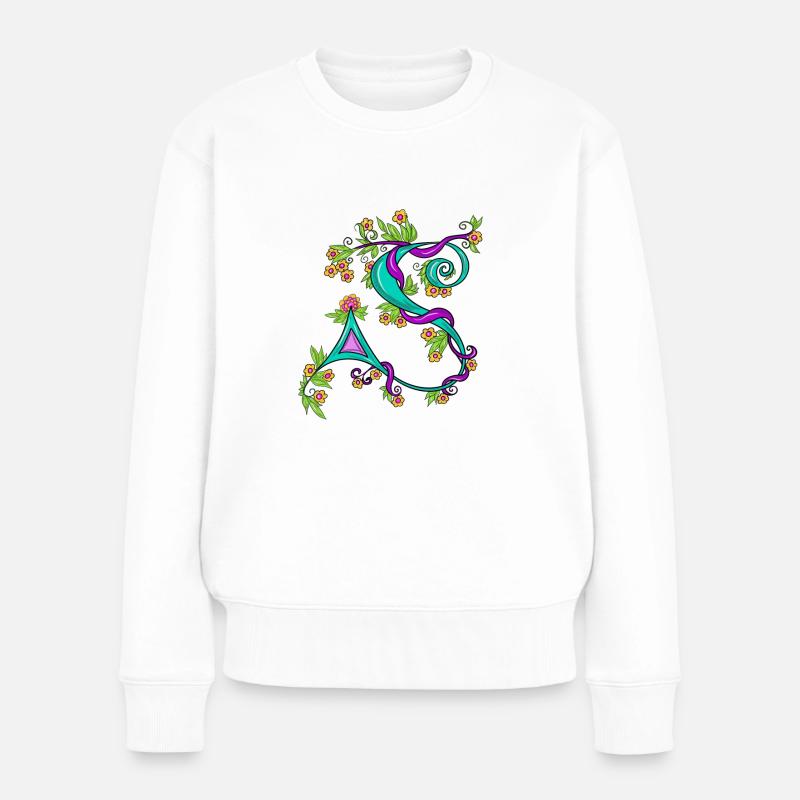 Buchstabe S - Frauen Premium Bio Pullover - Weiß