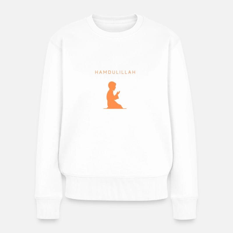 Islam Hmdl ALLAH KORAN PRAY - Frauen Premium Bio Pullover - Weiß