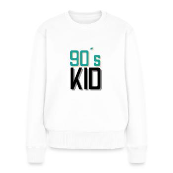 90`s kid / retro / vintage / 90s kids - Women's Premium Organic Jumper - white - Front - Julia (174cm)