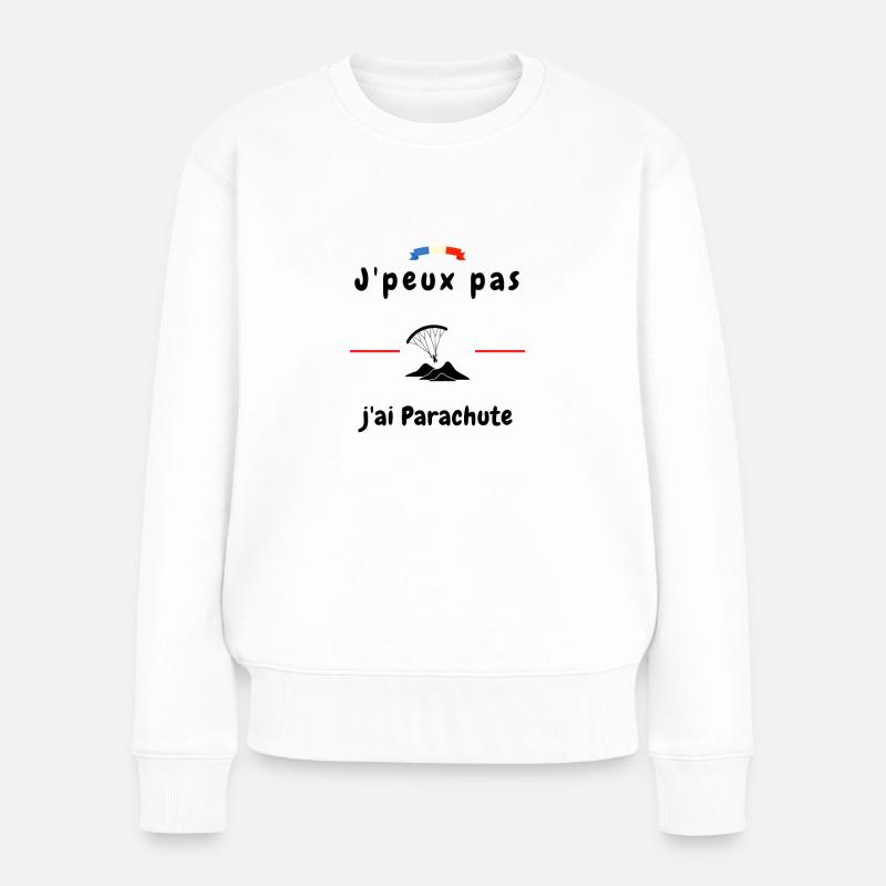 J peux pas j ai parachute - Pull Premium bio Femme - blanc