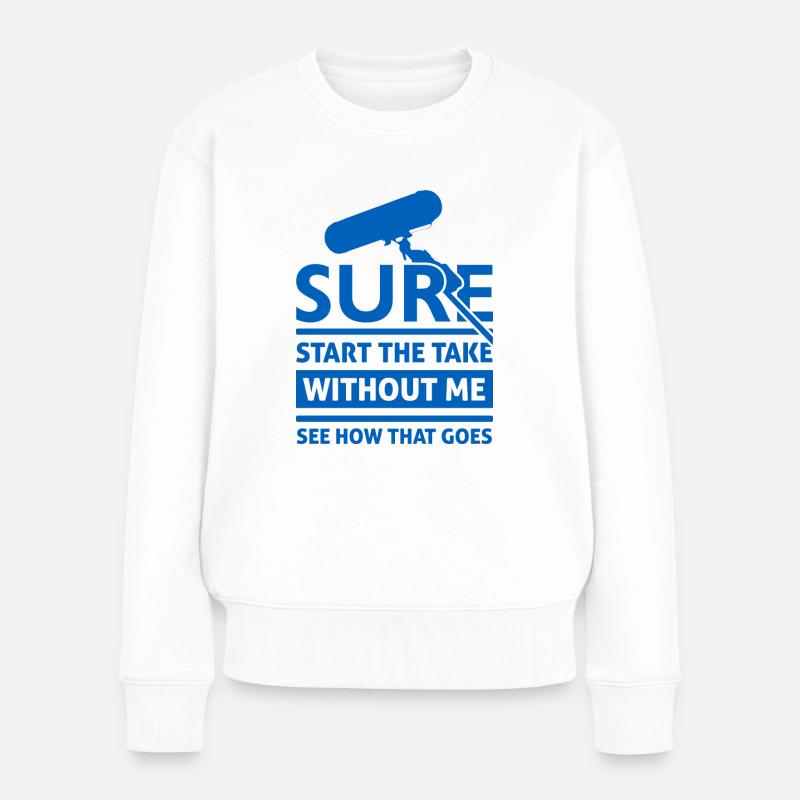 Lustiger Tontechniker Spruch - Frauen Premium Bio Pullover - Weiß