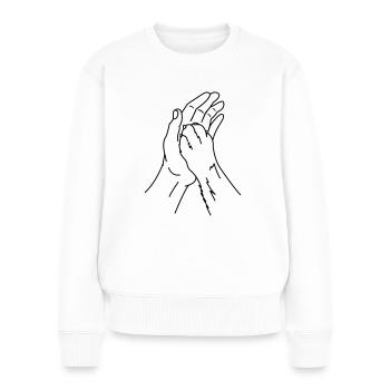 hand pfote - Frauen Premium Bio Pullover - Weiß - Vorne - Julia (174cm)