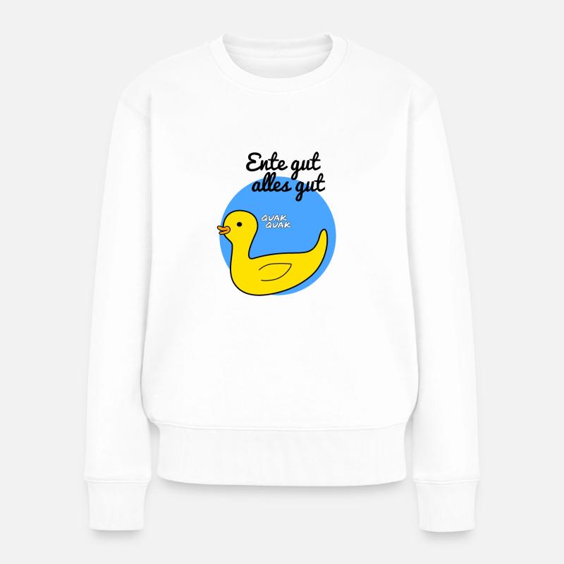 Ente gut, alles gut - Frauen Premium Bio Pullover - Weiß