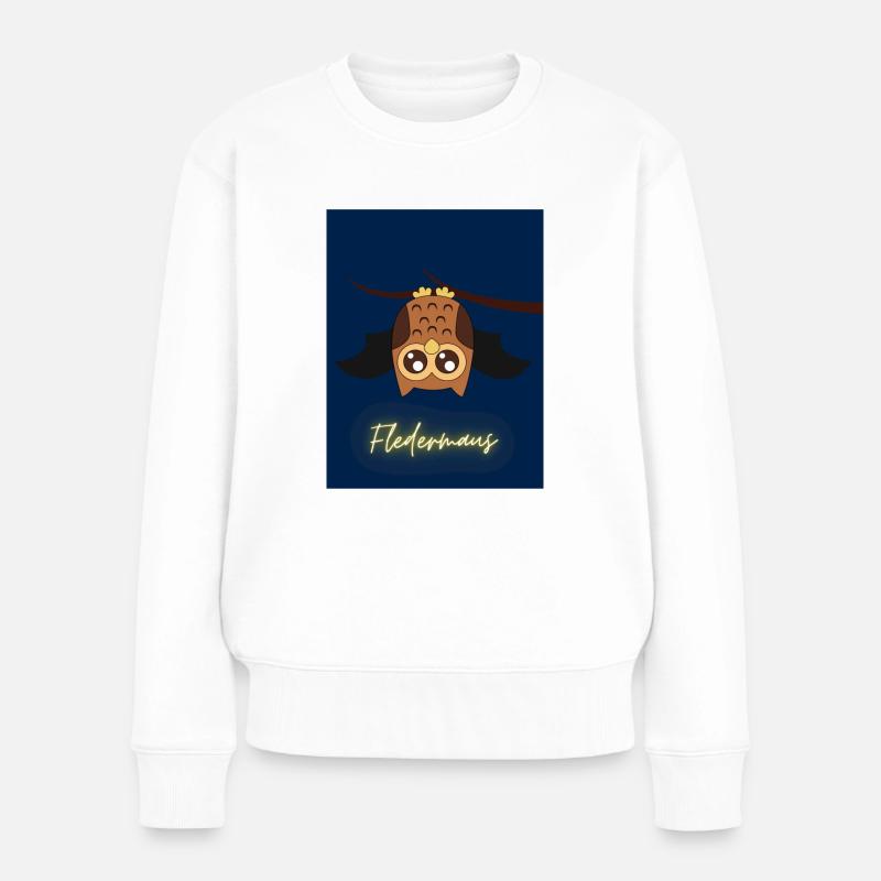 Fledermaus - Frauen Premium Bio Pullover - Weiß