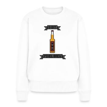 Bière Pixel rétro 8 bits - Pull Premium bio Femme - blanc - Devant - Julia (174cm)