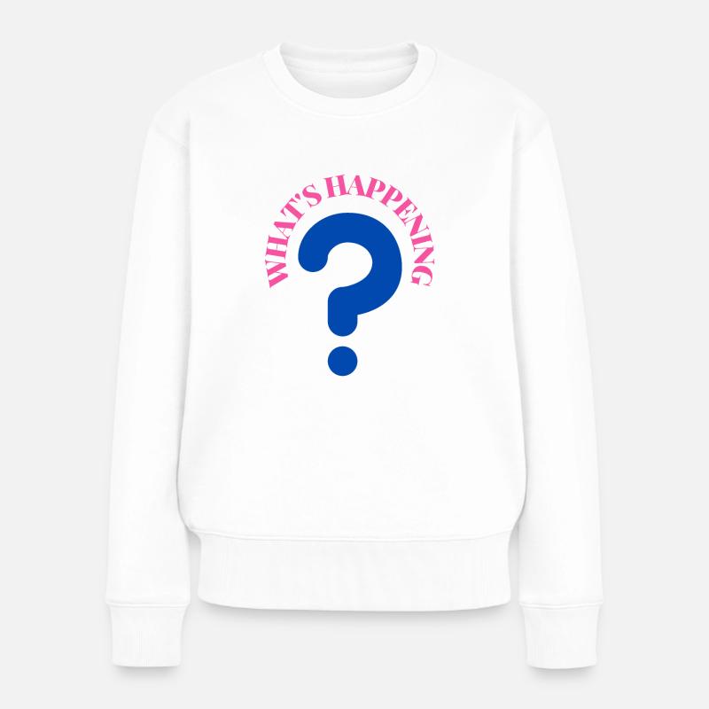 What's Happening Illustration - Frauen Premium Bio Pullover - Weiß