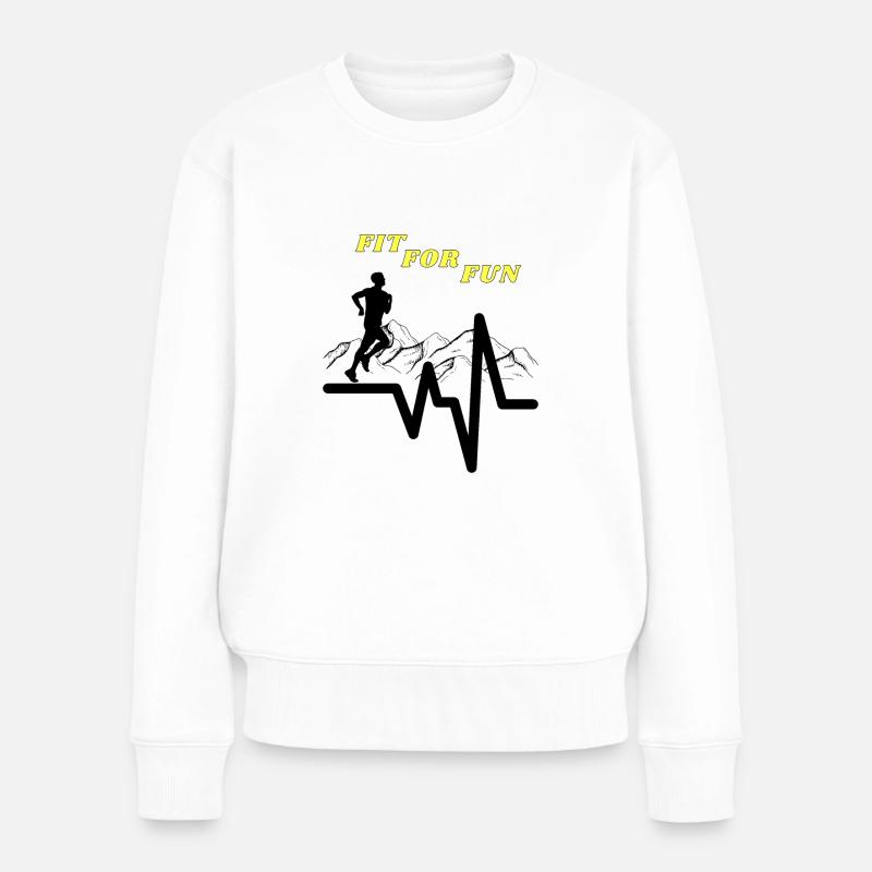 Jogging - Frauen Premium Bio Pullover - Weiß