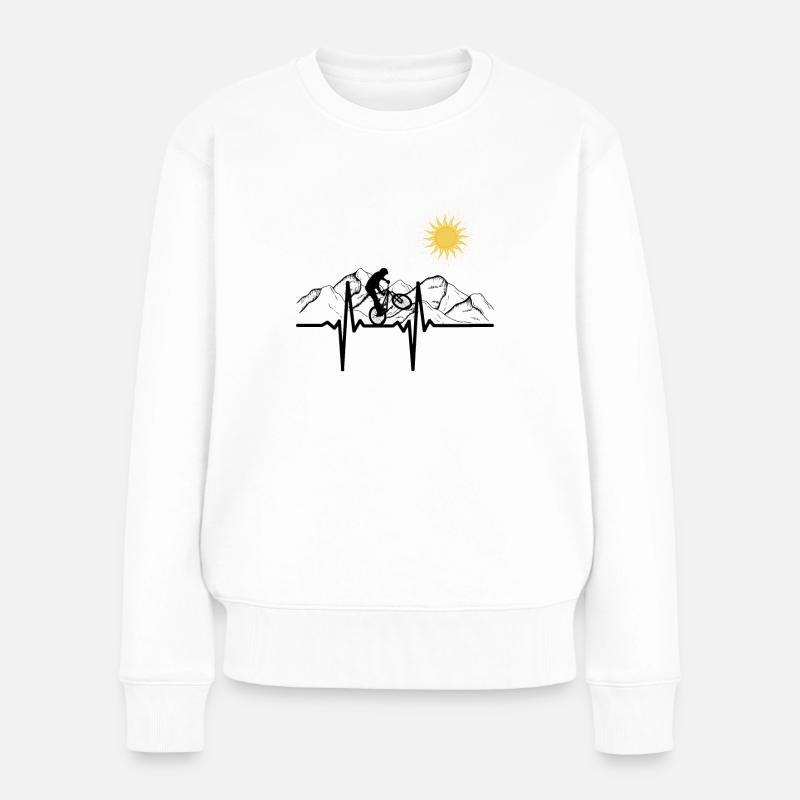 Mountainbike - Frauen Premium Bio Pullover - Weiß