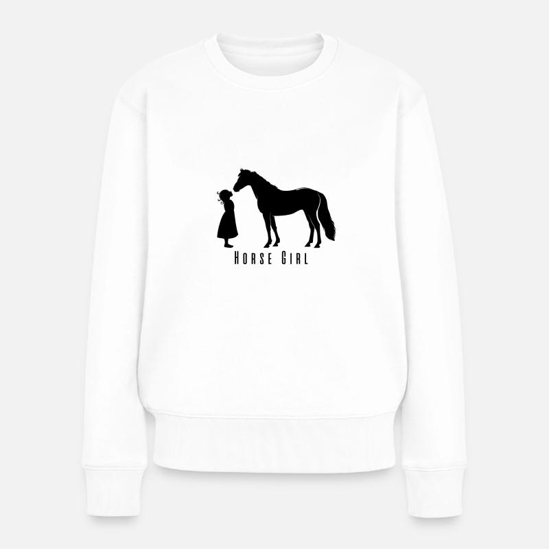 Fille de cheval - Pull Premium bio Femme - blanc