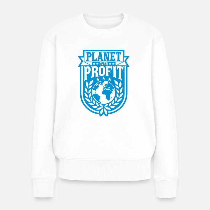 Planète sur le devis de profit - Pull Premium bio Femme - blanc