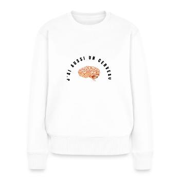 fille humour - Pull Premium bio Femme - blanc - Devant - Julia (174cm)