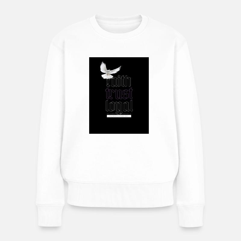 Faith trust loyal 3 - Frauen Premium Bio Pullover - Weiß