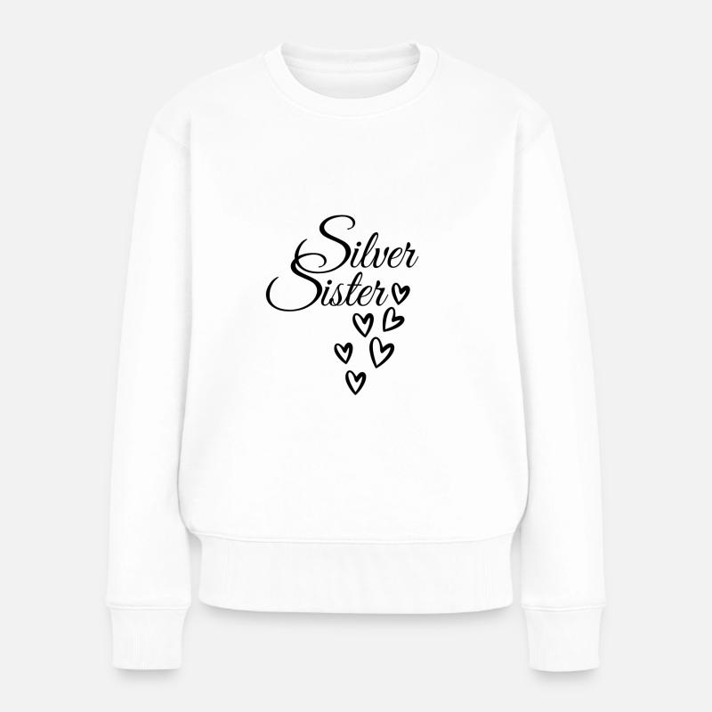 SilverSister 7 - Frauen Premium Bio Pullover - Weiß