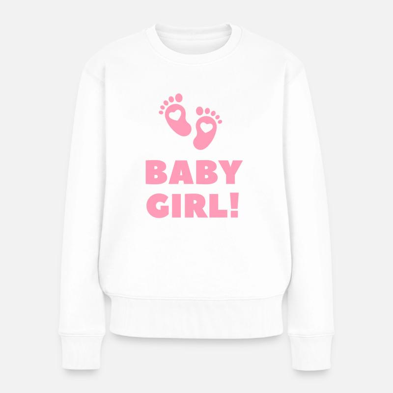 Mädchen - Frauen Premium Bio Pullover - Weiß