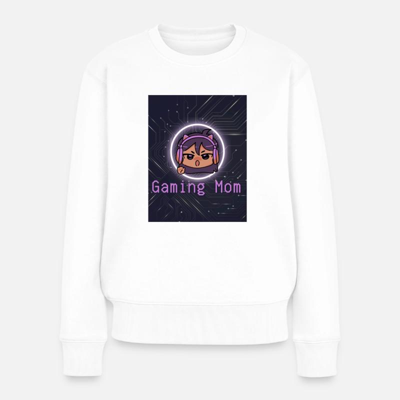Gaming Mom - Frauen Premium Bio Pullover - Weiß