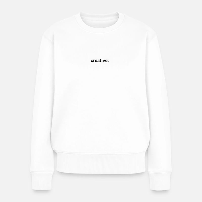 T-Shirt "creative" (minimalistisches Design) - Frauen Premium Bio Pullover - Weiß