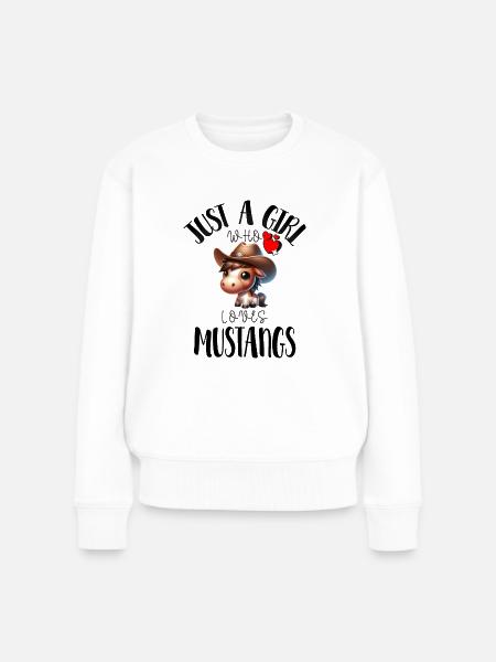 T-Shirt " juste une fille qui aime " les poulains - Pull Premium bio Femme - blanc