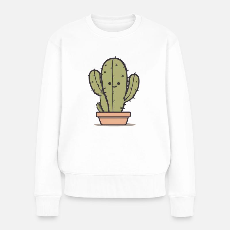 Cactus joyeux - Pull Premium bio Femme - blanc