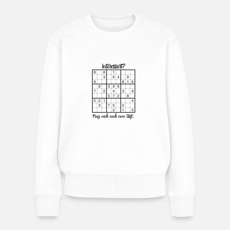 Interessiert - Frauen Premium Bio Pullover - Weiß