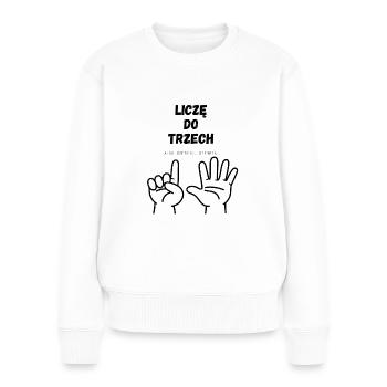 Je compte jusqu’à trois - Pull Premium bio Femme - blanc - Devant - Julia (174cm)